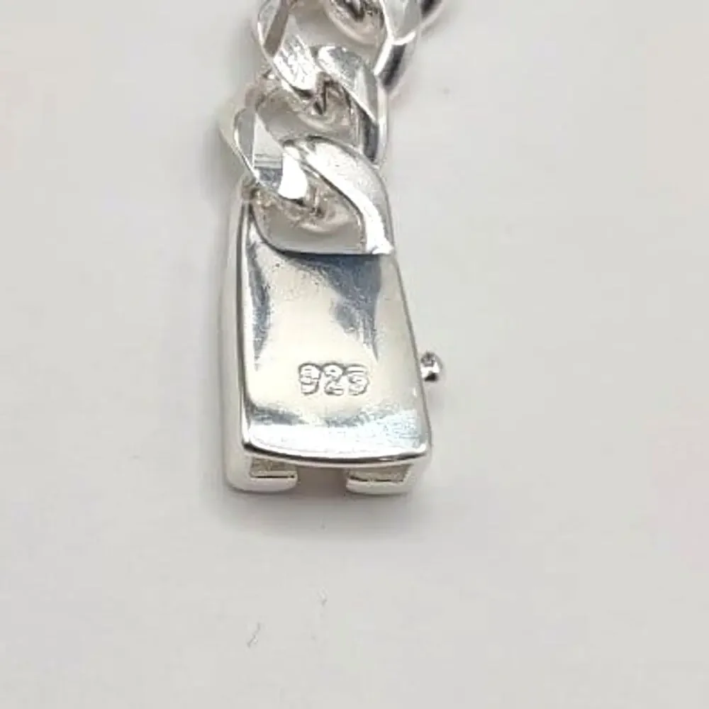 925 Silver Bracelet Miami Cuban Style Thick 10mm. Valentines Birthday Gift NEW!